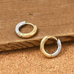 201 Stainless Steel Two Tone Hoop Earrings&nbsp;EJEW-Q002-01G-01