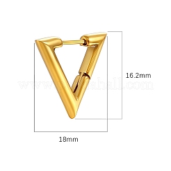 ステンレススチールの三角フープピアス  ゴールドカラー  16.2x18mm&nbsp;PW-WGCD79E-03