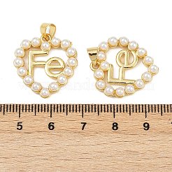 Brass & ABS Imitation Pearl Pendants&nbsp;KK-S526-19G-B