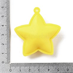 PVC不透明プラスチック大きなペンダント  スター  きいろ  51x48.5x20mm  穴：2mm&nbsp;KY-D022-02