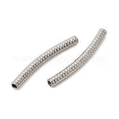 304ステンレスチューブビーズ  カーブチューブ  ステンレス鋼色  40x4mm  穴：2.5mm&nbsp;STAS-B128-13D-P