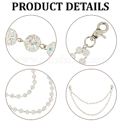 1Pc Polymer Clay Rhinestone Round Beaded Pants Chain Belts for Women&nbsp;AJEW-CN0007-10A