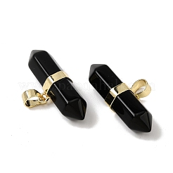 Natural Obsidian Double Terminal Pointed Pendants&nbsp;G-NH0001-15G-06