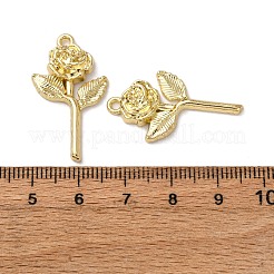 合金ペンダント  花  ラックめっき  ゴールドカラー  30x17x3.5mm  穴：1.8mm&nbsp;LS-FIND-Z095-12G