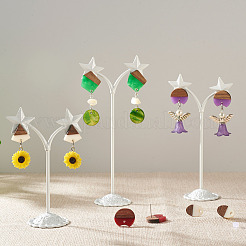 DIY 12 Pairs 12 Style Two Tone Resin & Walnut Wood Stud Earring Findings&nbsp;DIY-CW0001-35