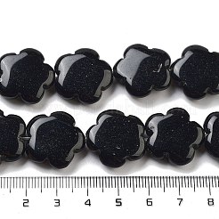 染色・加熱された天然黒瑪瑙ビーズ連売り  花  20x20x6mm  穴：1.4mm  約20個/連  14.57~14.96インチ（37~38cm）&nbsp;G-F769-A01-02