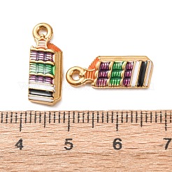 304ステンレスペンダント  エナメル  イオンプレーティング（ip）  本棚のチャーム  18KGP本金メッキ  18.5x7x2.5mm  穴：2mm&nbsp;STAS-D263-02G