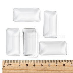 透明な長方形のガラスカボション  透明  38x19x6.5mm&nbsp;GGLA-R025-38x19