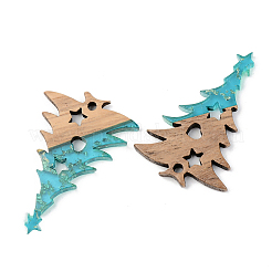 Transparent Resin & Walnut Wood Pendants&nbsp;LS-RESI-S389-018A-B03