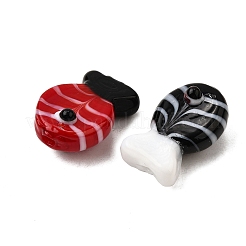 手作りランプワークビーズ  魚  ミックスカラー  19.5~21x12.5~13x9~10mm  穴：1.4~1.6mm&nbsp;LAMP-B029-01C