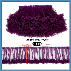 2 Yards Polyester Ruffled Trimming&nbsp;DIY-PH0038-24B