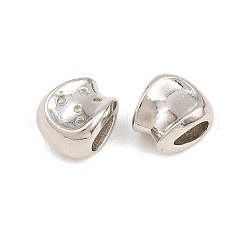 Brass Micro Pave Cubic Zirconia European Beads&nbsp;RB-CBAB488-03P