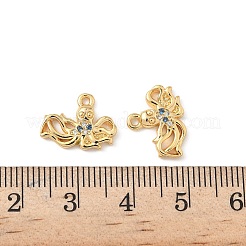 真鍮製マイクロパヴェキュービックジルコニアチャーム  ニッケルフリー  18KGP本金メッキ  タコ  10.5x14x2.5mm  穴：1.2mm&nbsp;KK-C099-01F-G