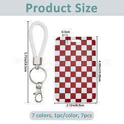 7Pcs 7 Colors Tartan Pattern Plastic Name Card Holder&nbsp;FIND-FH0016-90