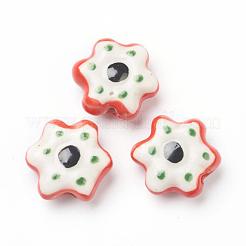 Handmade Porcelain Flower Beads Strands&nbsp;PORC-G006-16B