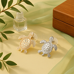4ペア 2色 ウミガメ 合金 スタッドピアス レディース  プラチナ＆ライトゴールド  26x22mm  2pairs / color&nbsp;EJEW-HY0001-17