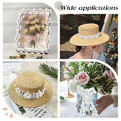 3ヤード 3種類のレーストリム カラフルな花柄 DIY 刺繍トリムリボン  模造パールと  クラフトデコレーション縫製用  カラフル  1-3/4インチ（43~50mm）  1ヤード/スタイル&nbsp;DIY-GF0004-39