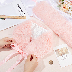 2Pcs Faux Rabbit Fur Collar with Ribbon for Women&nbsp;AJEW-BC0010-78B
