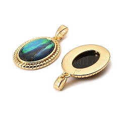 Natural Paua Shell Oval Pendants&nbsp;KK-G538-24G