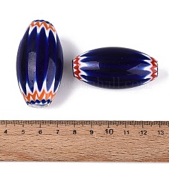 手作りのミルフィオリガラス樽ビーズ  シェブロンビーズ  ミッドナイトブルー  49~52x23~26mm  穴：3~10mm&nbsp;LA-N002-35A