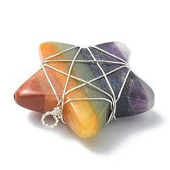7 Chakra Gemstone Copper Wire Wrapped Pendants&nbsp;PALLOY-TA00050-02