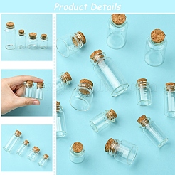 24Pcs 4 Styles Glass Bottle&nbsp;CON-FS0001-17