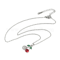 Brass & Cubic Zirconia Pendant Necklaces&nbsp;SA-CBA7E55-03P-02