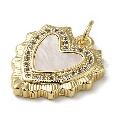 Brass Micro Pave Cubic Zirconia Pendants&nbsp;KK-Q808-25G