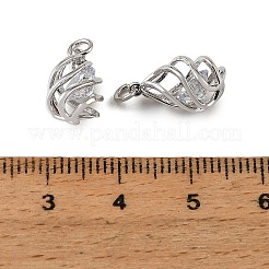 Brass Pave Clear Cubic Zirconia Charms&nbsp;KK-CBA7157-10P
