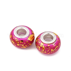 Opaque Resin Rondelle European Beads&nbsp;RESI-Z046-01F