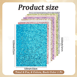 1袋 PVCレザー生地  DIYクラフト用品用  長方形  ミックスカラー  210x150x1mm  8個/袋&nbsp;DIY-CL0002-43B