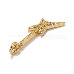 Rack Plating Brass Clear Cubic Zirconia Pendants&nbsp;KK-M229-44G