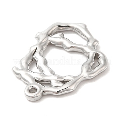 変色しない304ステンレススチールペンダント  不規則な魅力  ステンレス鋼色  25x19.5x2mm  穴：1.5mm&nbsp;STAS-D084-07P