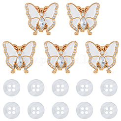 Alloy & Enamel & Rhinestone Cufflinks&nbsp;BUTT-CP0001-15A