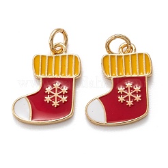 Real 18K Gold Plated Brass Enamel Pendants&nbsp;KK-A154-14G
