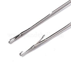 Platinum Tone Plastic Handle Iron Crochet Hooks Needles&nbsp;TOOL-R093-01