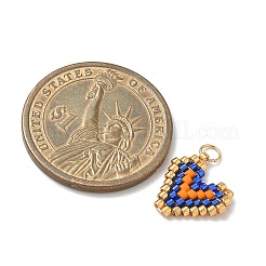 Glass Seed Beaded Heart Charms&nbsp;PALLOY-MZ00925