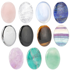 11Pcs 11 Styles Oval Mixed Gemstone Worry Stones&nbsp;G-SP0001-30