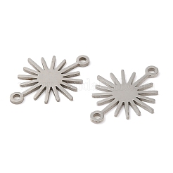 変色しない201ステンレススチールコネクタチャーム  太陽リンク  ステンレス鋼色  17x23x1mm  穴：1.6mm&nbsp;STAS-A084-02P