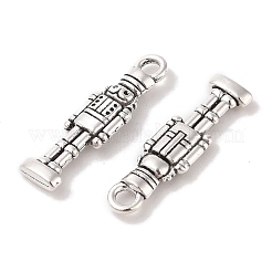 チベットのスタイル合金の兵士のペンダント  鉛フリー＆カドミウムフリー  アンティークシルバー  27x7x3mm  穴：3mm&nbsp;X-TIBEP-GC160-AS-RS
