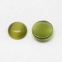 キャッツアイカボション  半円  オリーブ  10x2~3mm&nbsp;LS-CE-J002-10mm-34