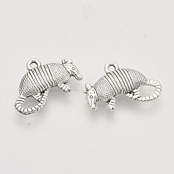 合金のチベット風チャーム  カドミウムフリー＆鉛フリー  動物  アンティークシルバー  13x19x3mm  穴：1.4mm&nbsp;X-TIBEP-T009-44AS-RS