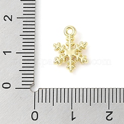 ラインストーン ペンダント付き合金  スノーフレーク  ゴールドカラー  レッド  13x9.5x2.5mm  穴：1.2mm&nbsp;ALRI-U001-02C-01