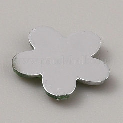 5000 個のプラスチックカボション  花  薄緑  9x9.5~10x1mm&nbsp;MACR-TAC0002-04B