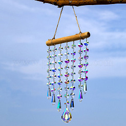 Glass Octagon Beads Suncatchers Hanging Ornaments&nbsp;PW-WG771C5-01