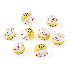 9Pcs Handmade Printed Porcelain Beads&nbsp;PORC-TADJ0001-01F