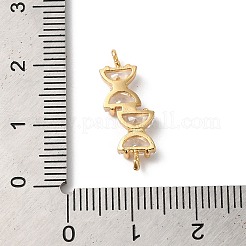 Brass Pave Clear Glass Connector Charms&nbsp;KK-C062-080G