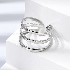 304 Stainless Steel Cuff Open Rings&nbsp;RJEW-P188-02G-P