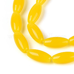 ジェイド風ガラスビーズ連売り  ライス  ゴールド  9~9.5x4~4.5mm  穴：0.7~0.9mm  約42~43個/連  14.96~15.35''（38~39センチメートル）&nbsp;GLAA-T028-15J-03