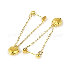 2 Pairs 2 Colors Heart Alloy Dangle Stud Earrings&nbsp;EJEW-JE06366